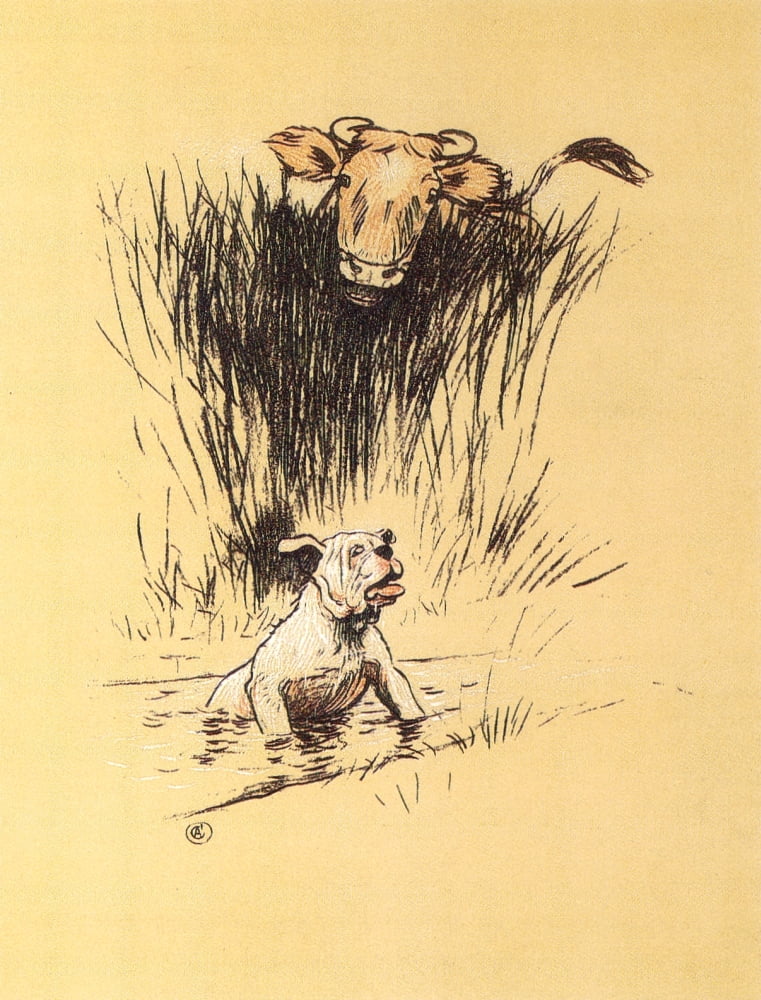 A Gay Dog 1905 Feeling sheepish Canvas Art - Cecil Aldin (24 x 36)