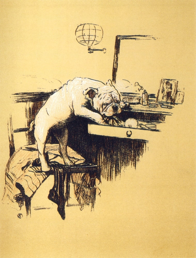 A Gay Dog 1905 Raiding the dresser Canvas Art - Cecil Aldin (24 x 36)