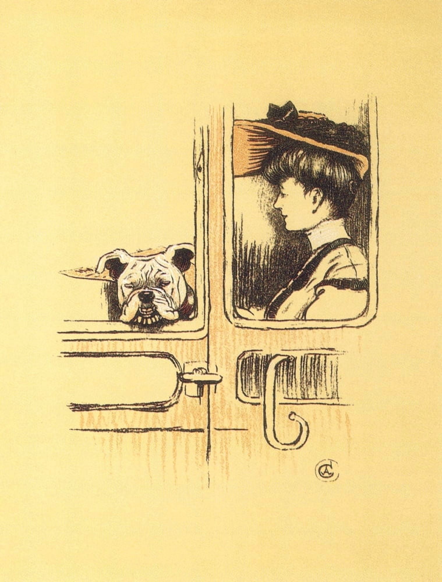 A Gay Dog 1905 Travelling in the carriage Canvas Art - Cecil Aldin (18 x 24)