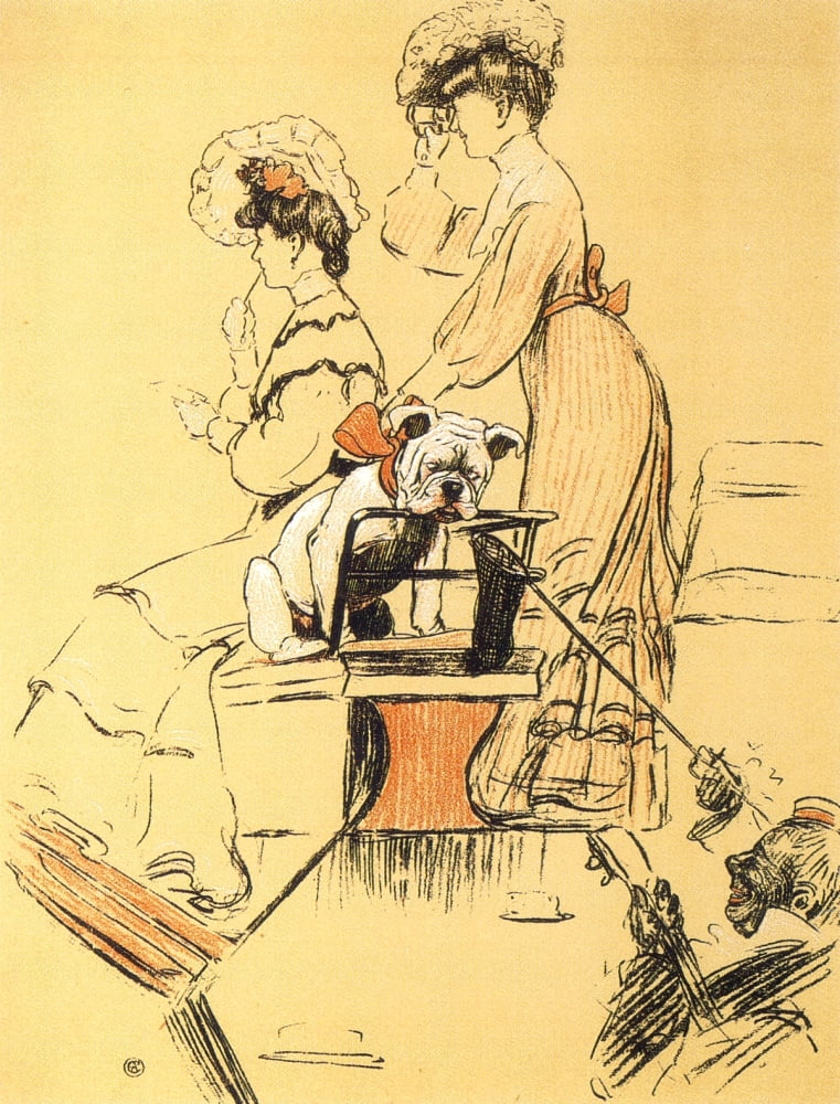 A Gay Dog 1905 Travelling with the ladies Canvas Art - Cecil Aldin (18 x 24)