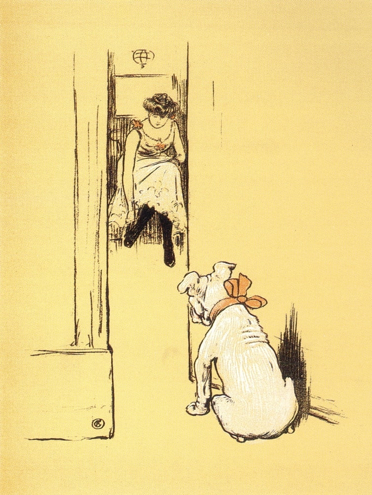A Gay Dog 1905 Voyeur Canvas Art - Cecil Aldin (24 x 36)