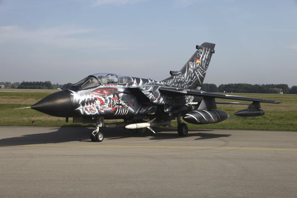 A German Air Force Tornado ECR with special paint scheme Canvas Art - Timm ZiegenthalerStocktrek Images (18 x 12)