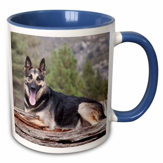 3drose, a German Shepherd Dog - Na02 Zmu0185 - Zandria Muench Beraldo, 11oz Two-tone Blue Mug