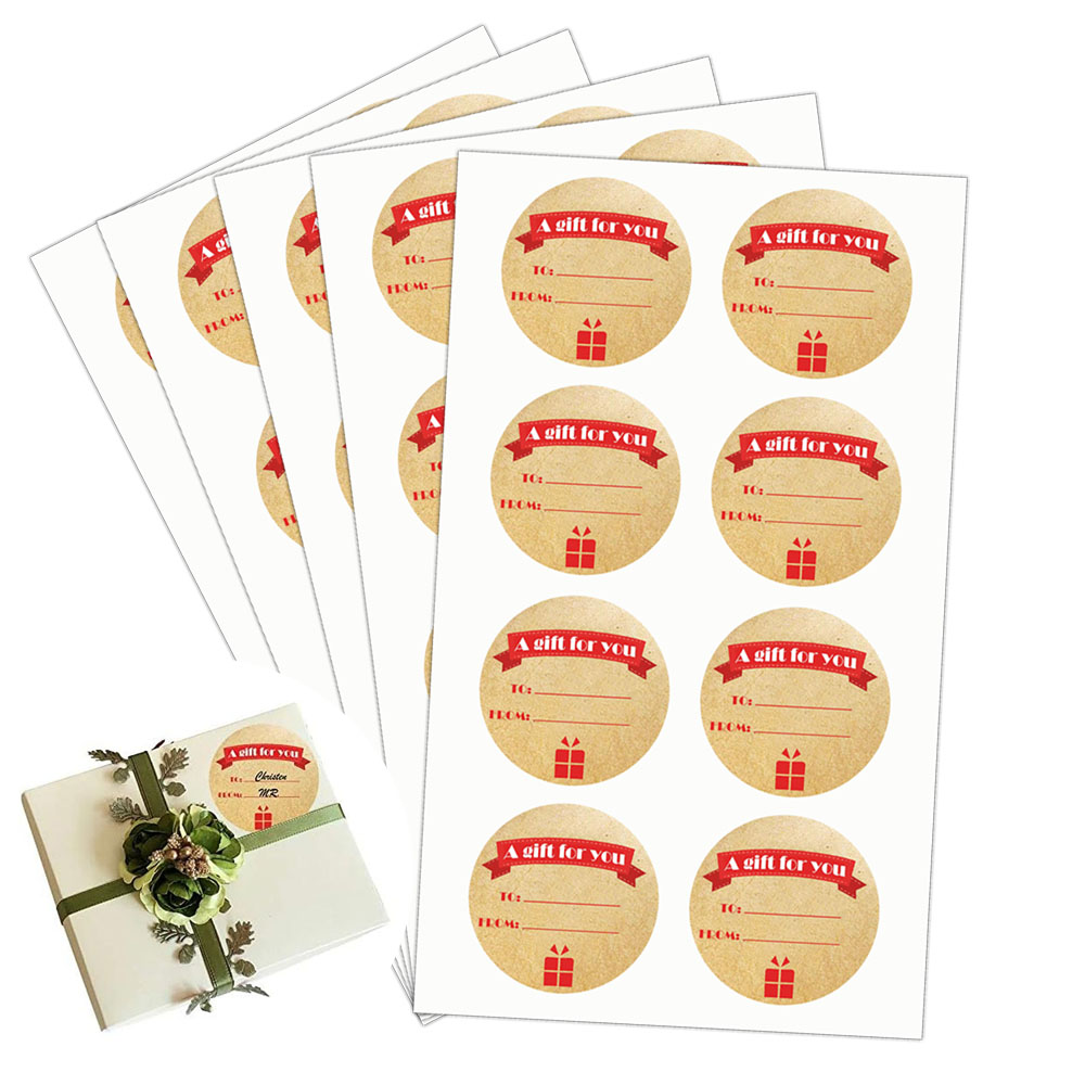 A Gift for You Stickers 2inch Kraft Paper Gifts Tags,Envelope Seals for
