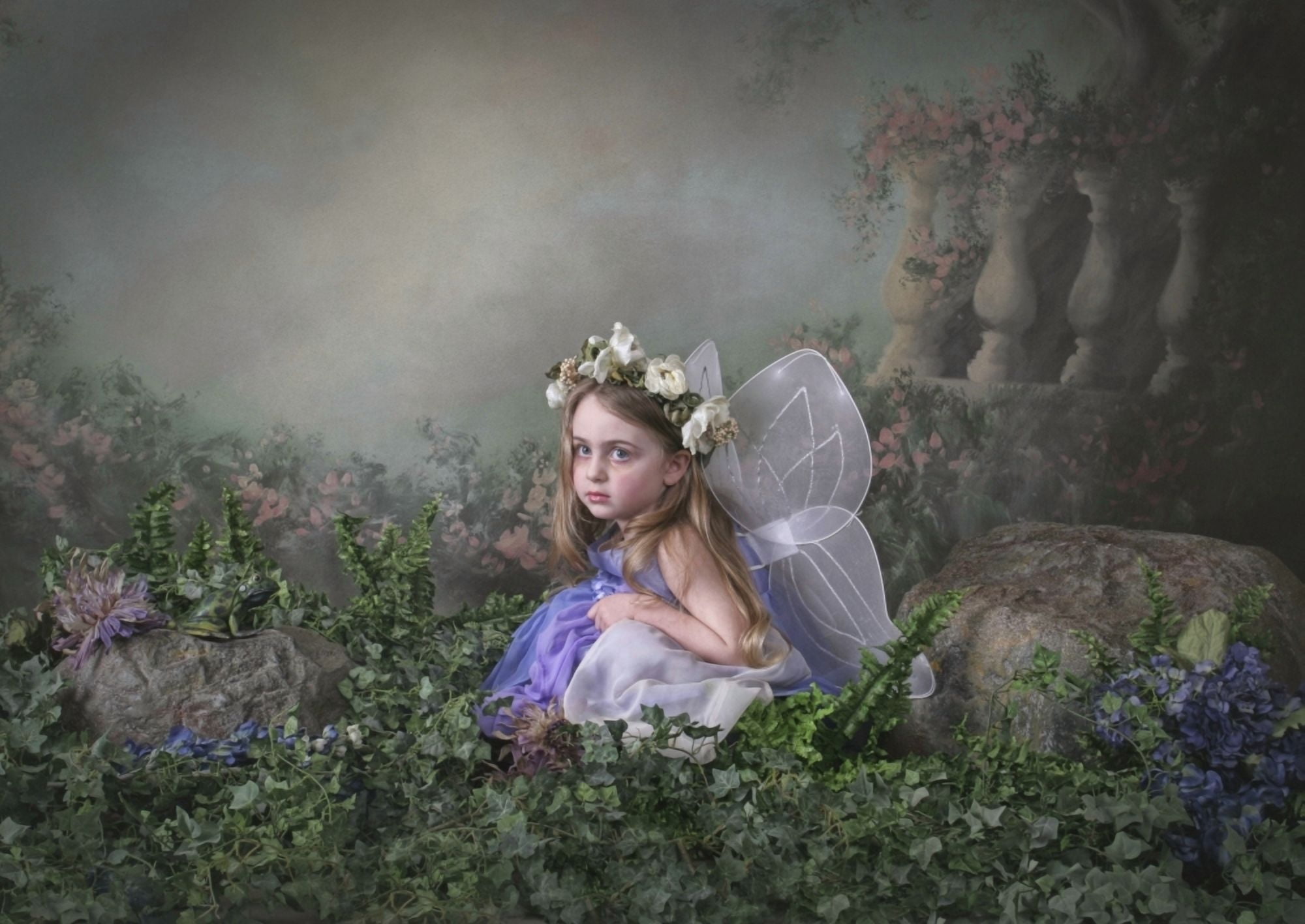 A Girl Dressed As A Fairy Victoria British Columbia Canada Canvas Art - Pete Stec Design Pics (32 x 22)