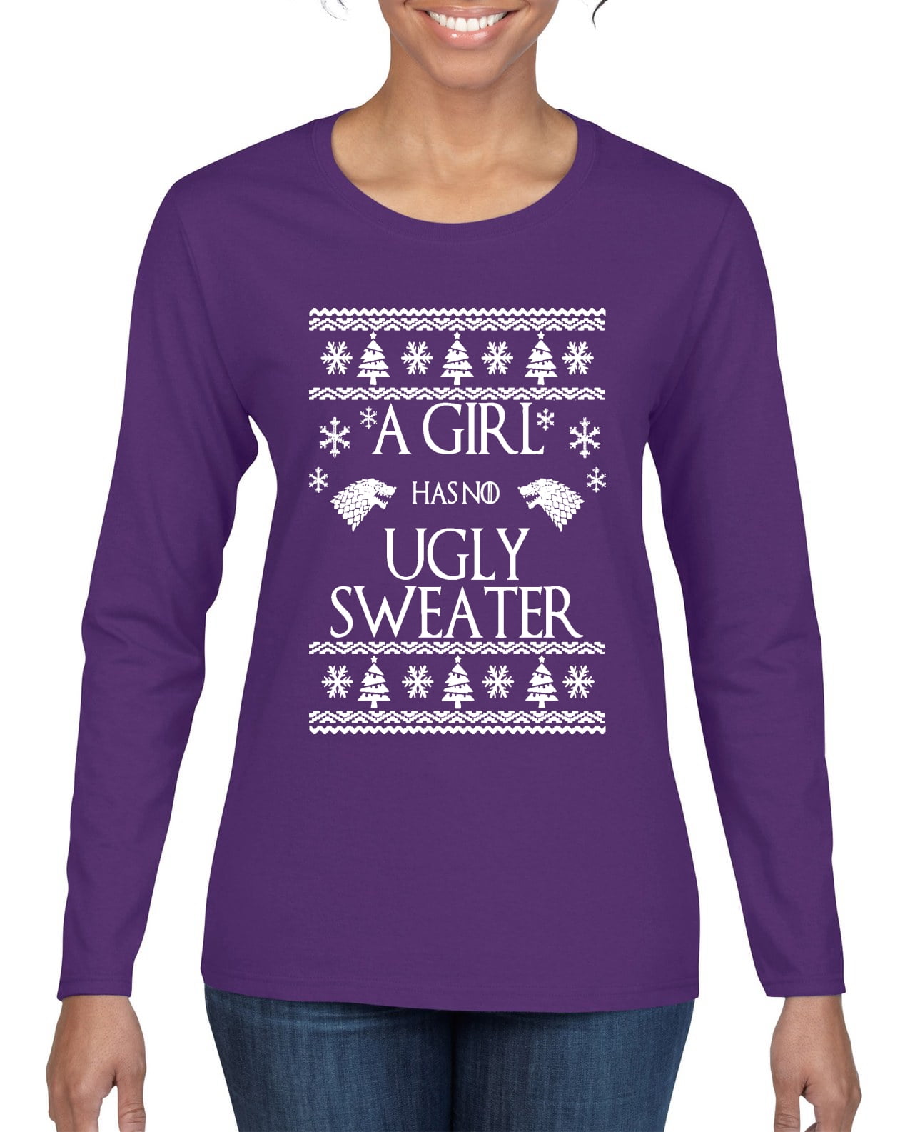 A girl has top no ugly sweater