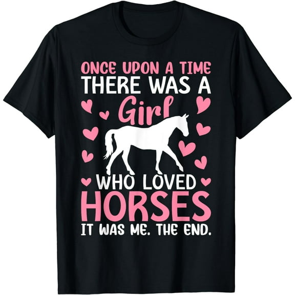 A Girl Loved Horses Horse Girl Horse Riding Girl Rodeo Girl T-Shirt