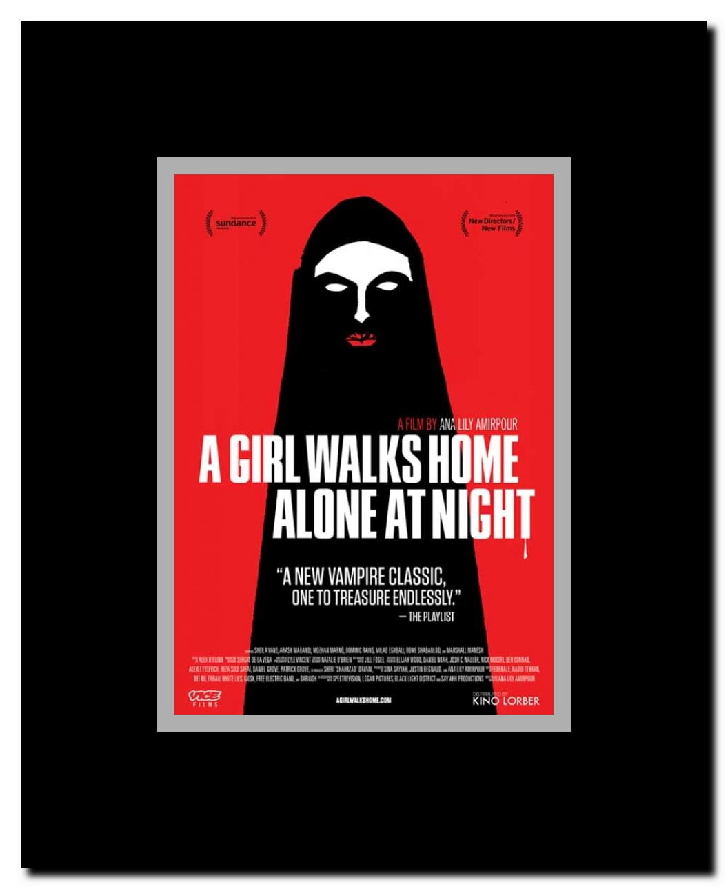 A Girl Walks Home Alone at Night Framed Movie Poster