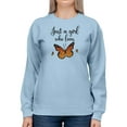 thumbnail image 1 of A Girl Who Loves Butterflies Sweatshirt Women -Smartprints Designs, Female XX-Large, 1 of 4