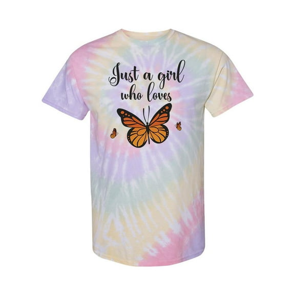 A Girl Who Loves Butterflies Tie Dye Spiral Women -Smartprints Designs, Female x-Large