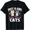 A Girl Who Loves Cats Cat Owner Animal Lover Kitty Gift Unisex TShirt