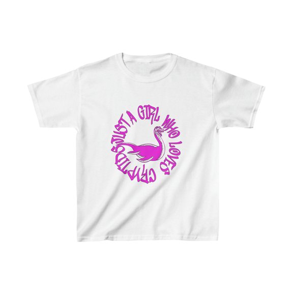A Girl Who Loves Cryptids Nessie Kids Heavy Cotton™ Tee
