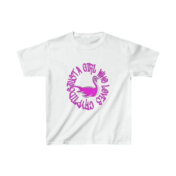 A Girl Who Loves Cryptids Nessie Kids Heavy Cotton™ Tee
