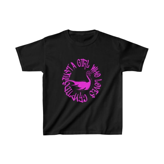 A Girl Who Loves Cryptids Nessie Kids Heavy Cotton™ Tee