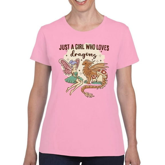 A Girl Who Loves Dragons T-Shirt Women -Smartprints Designs, Female Medium