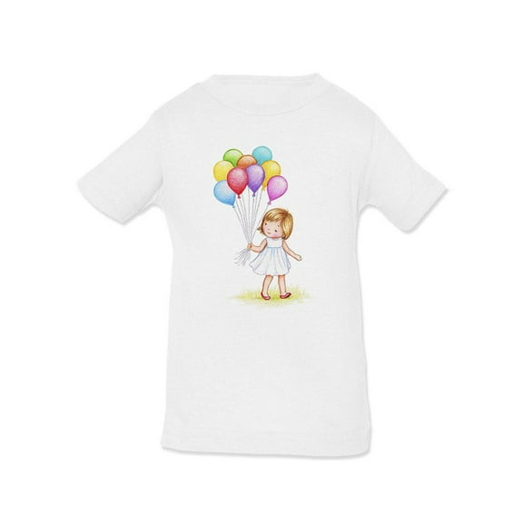 A Girl With Balloons T-Shirt Infant -Image by Shutterstock,  6 Months