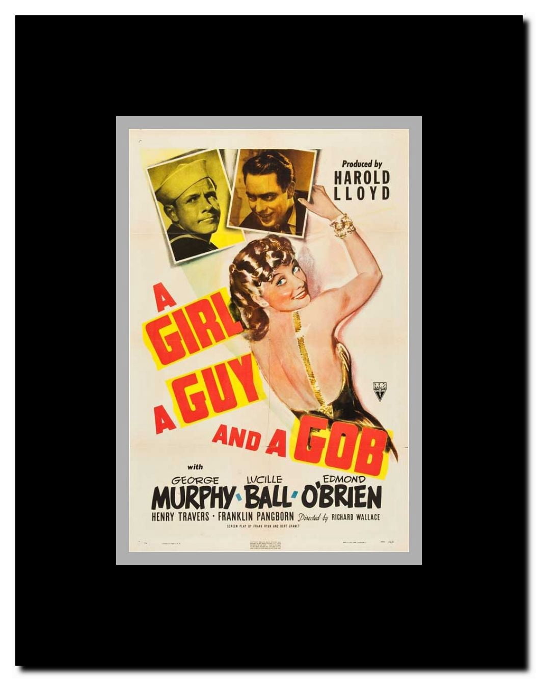 A Girl a Guy and a Gob Framed Movie Poster
