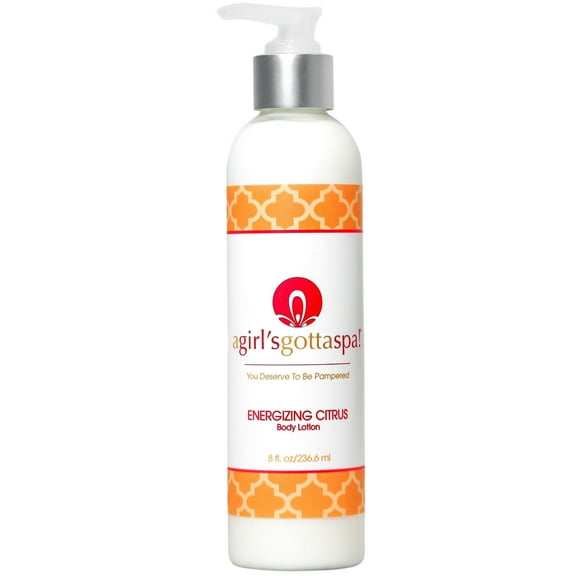 A Girl's Gotta Spa! Energizing Citrus Moisturizing Body Lotion for Dry, Crepey Skin, 8 Ounces