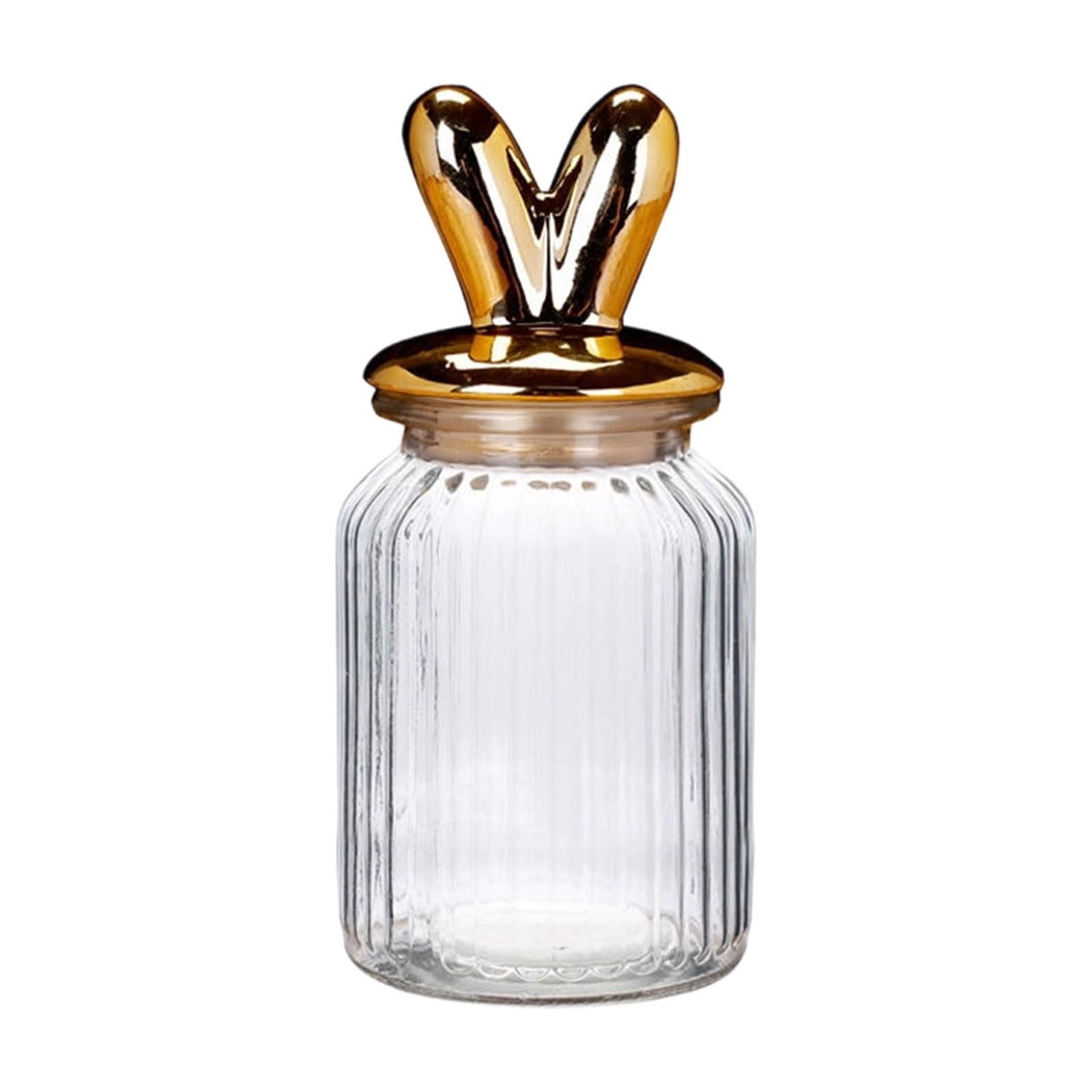 A Glass Easter Candy Jar 1000Ml Storage Jar With Lid Kitchen Container For Candy Snacks Cookies Holiday Home Decor Easter Bunny Egg Chick Design