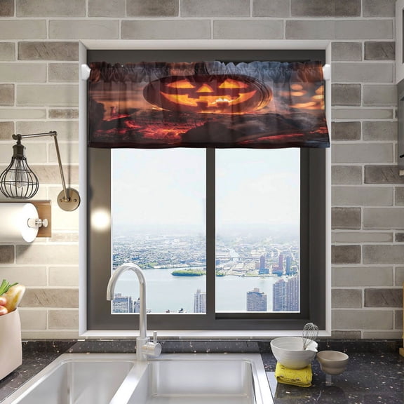 A Glowing Lantern Curtain Valances Window Treatment Rod Pocket Drape Valance 54" X 18" for Kitchen Living Room Bedroom