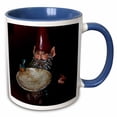 thumbnail image 1 of 3drose, a Gnome Holding a Bird Bath, 15oz Two-tone Blue Mug, 1 of 6