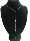 SKEENTUNER A Gold Tone 3 Drop Necklace with Quartz Crystals . 925 Silver