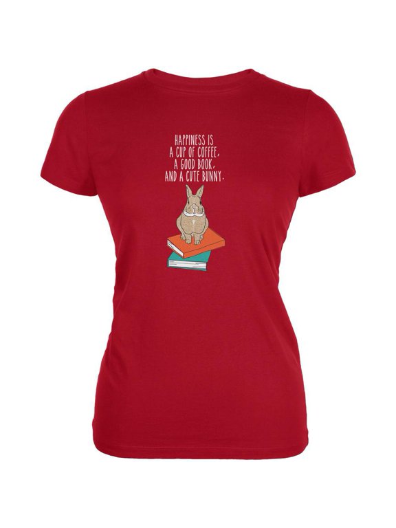 A Good Book and My Bunny Red Juniors Soft T-Shirt - 2X-Large