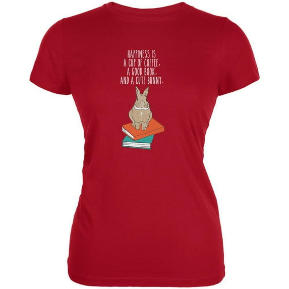 A Good Book and My Bunny Red Juniors Soft T-Shirt - 2X-Large