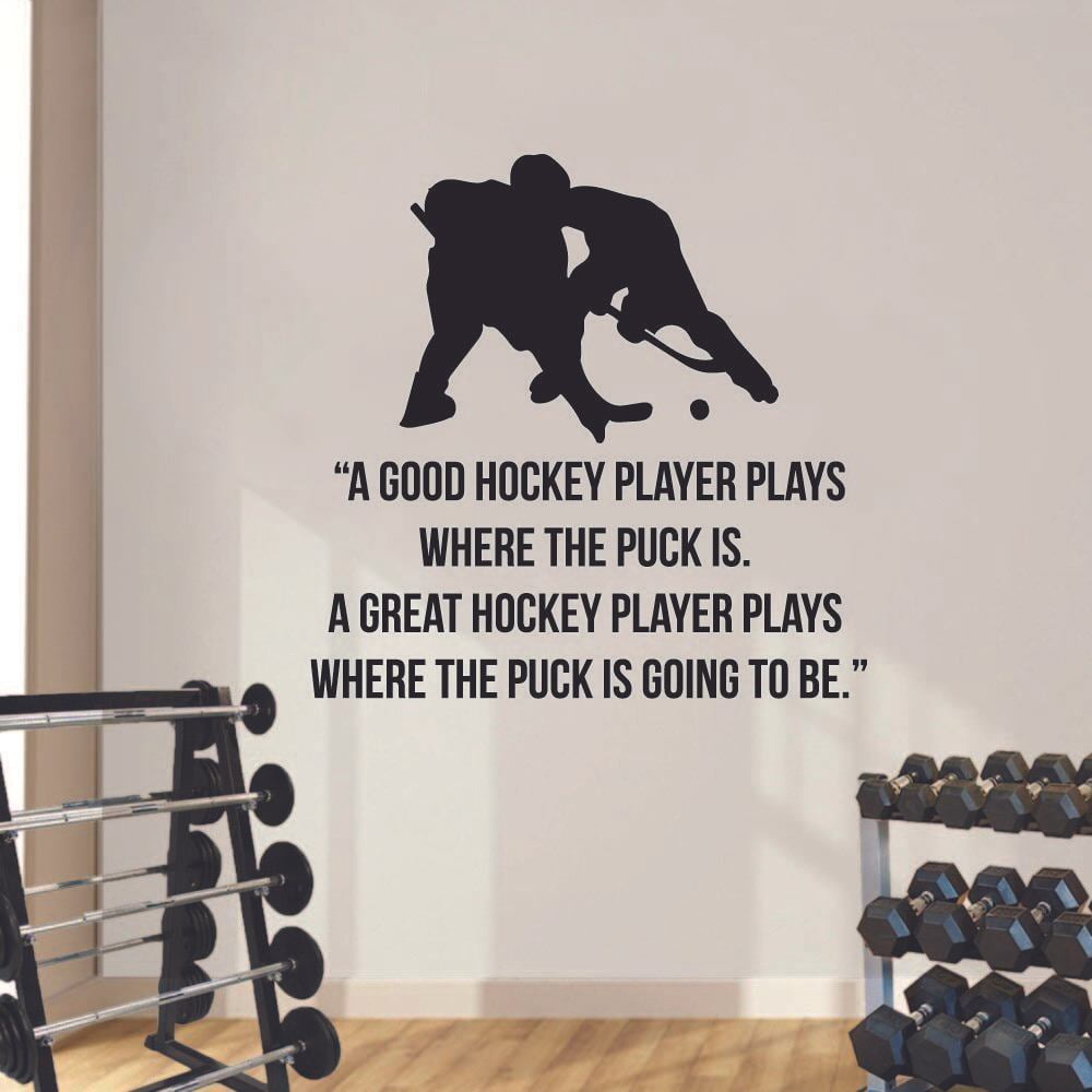 A Good Hockey Player Plays Where The Puck Is A Great Hockey Player Plays  Where The Puck Is Going To Be Inspirational Quotes Wall Sticker Vinyl Decal  For Home Room Bedroom Decoration, image size:1000x1000