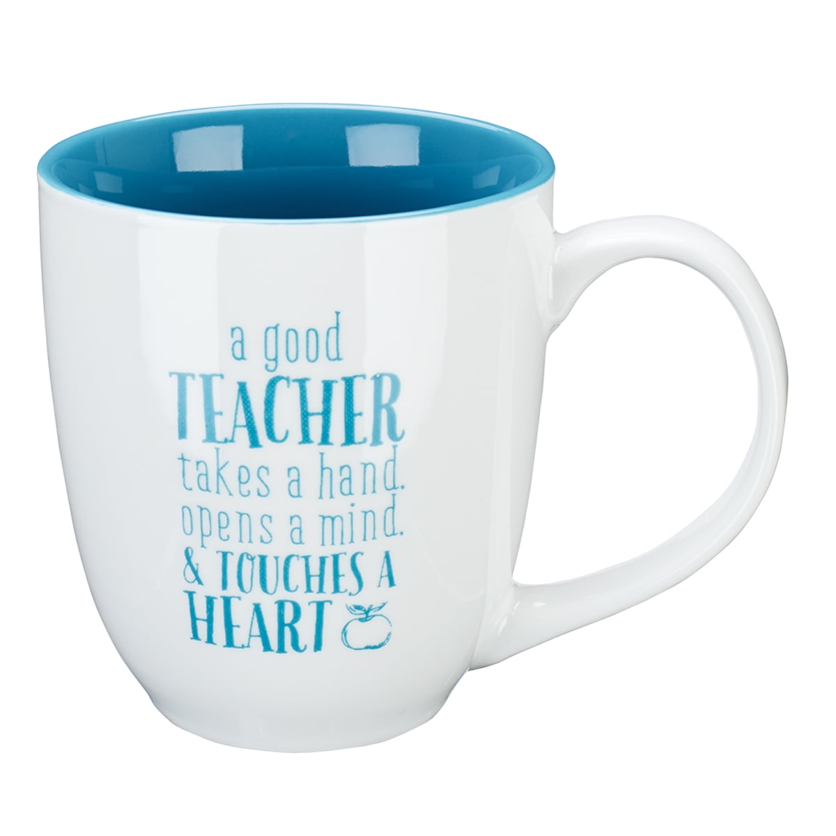 Blue and White Ceramic Teacher Appreciation Mug with Scripture