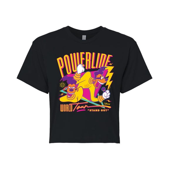 A Goofy Movie - Powerline Tour - Juniors Cropped Short Sleeve Graphic T-Shirt