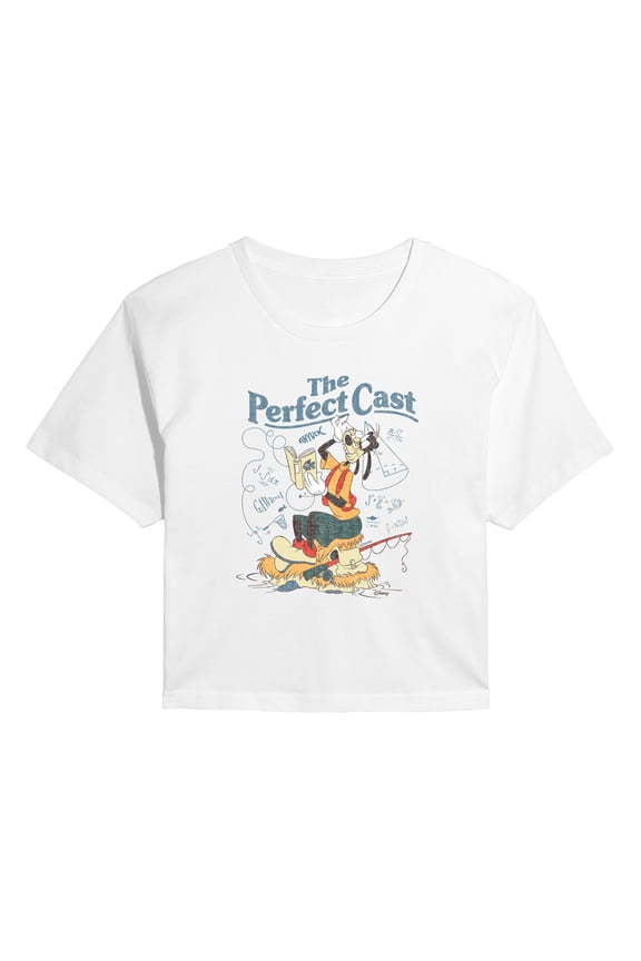 - Goofy Cast - Juniors Cropped Graphic T-Shirt