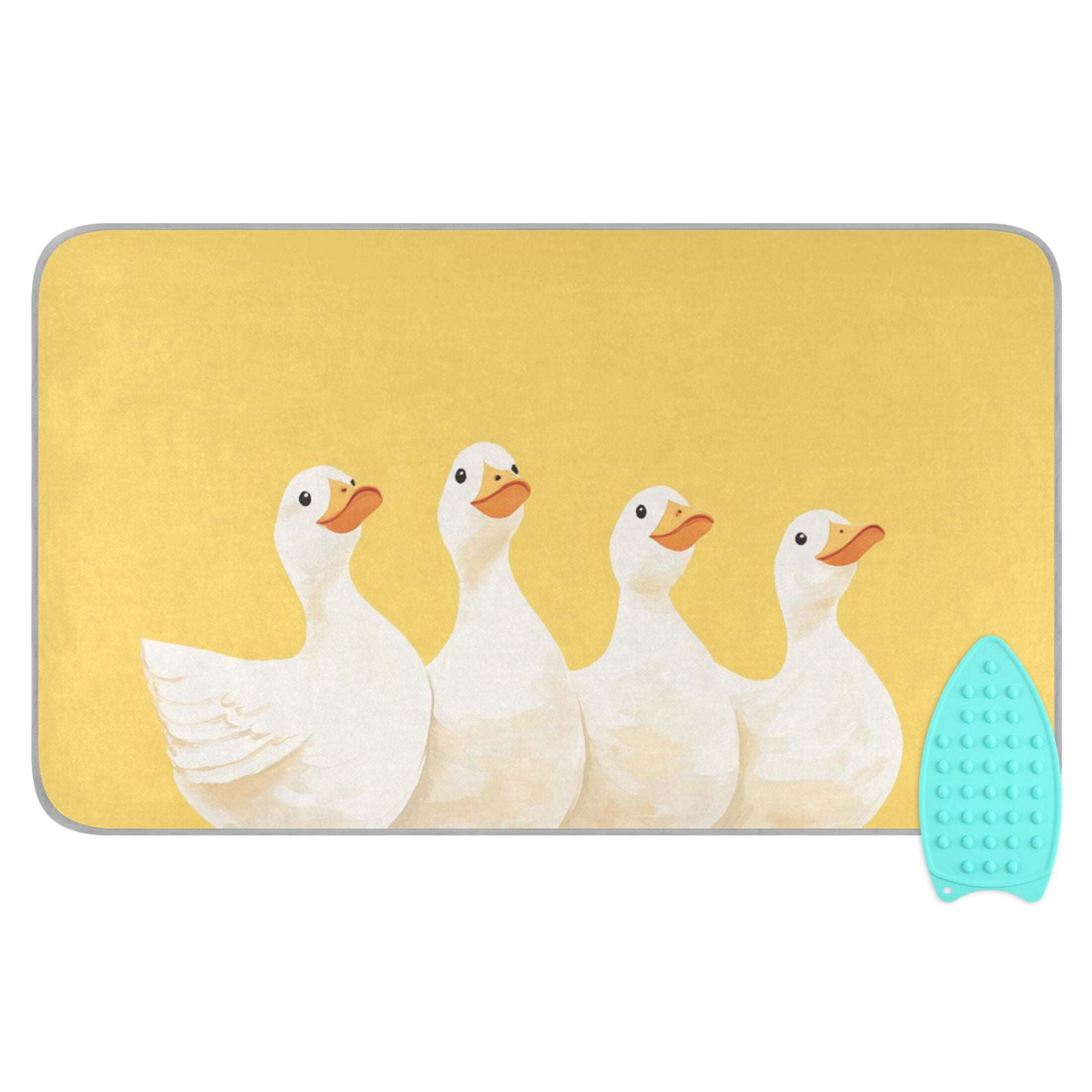 A Goup Of Cute White Ducks Ironing Mat Blanket Portable Travel Ironing Pad Heat Resistant Pad 47.2" x 27.6”