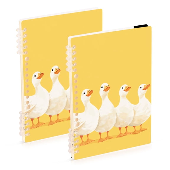 A Goup Of Cute White Ducks Notebook Detachable Coil Notebook Diary Plan Book A5 Size 60 Pages 1 Pack