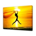 thumbnail image 1 of A Graceful Female Silhouette Leaping At Sunset Canvas Poster Bedroom Decor Sports Landscape Office Room Decor Gift,Frame-style,20x30inch(50x75cm), 1 of 8
