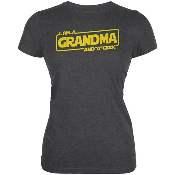 A Grandma and a Geek Juniors Soft T Shirt Deep Heather X-LG