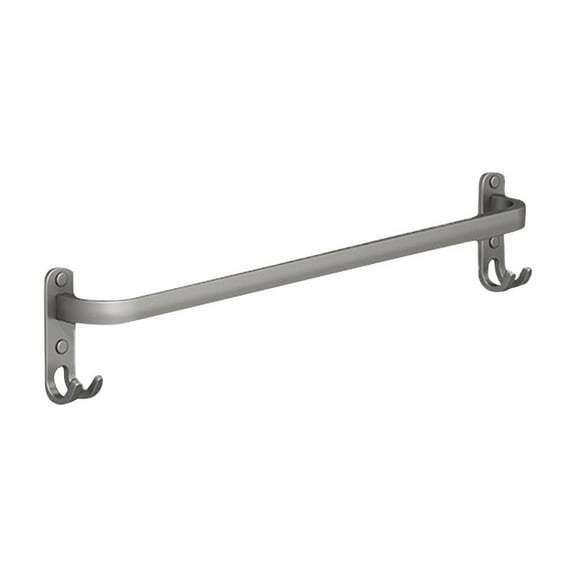 A Gray Towel Rack Wall Mounted Bathroom Hanging Rod With Hooks No Drill Adhesive Storage Organizer For Towel Robe 12 X 4.3 X 0.2 Inches