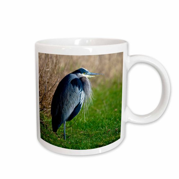 3drose, a Great Blue Heron Rests on the Foreshore of the Ocean in B.c., 15oz Mug
