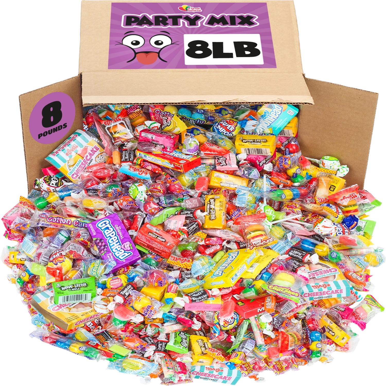 A Great Surprise Bulk Candy 8 Pounds Variety Mix Pinata Filler Assorted Party Candies