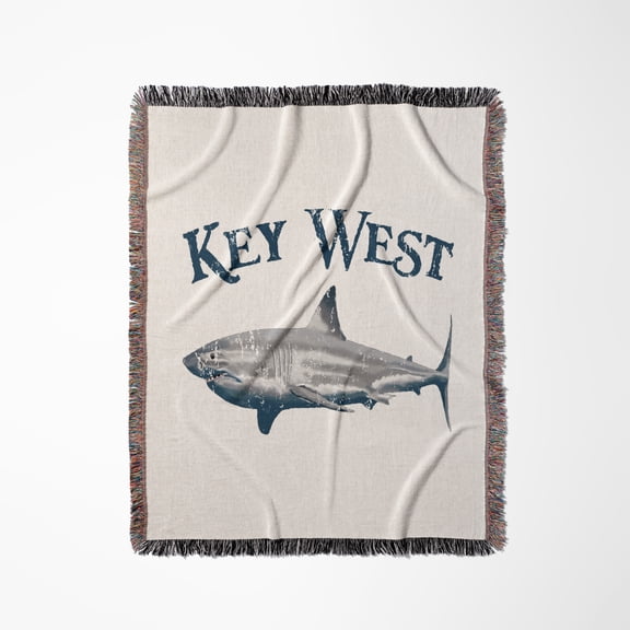 A Great White Shark In Key West Florida Souvenir, Woven Blanket