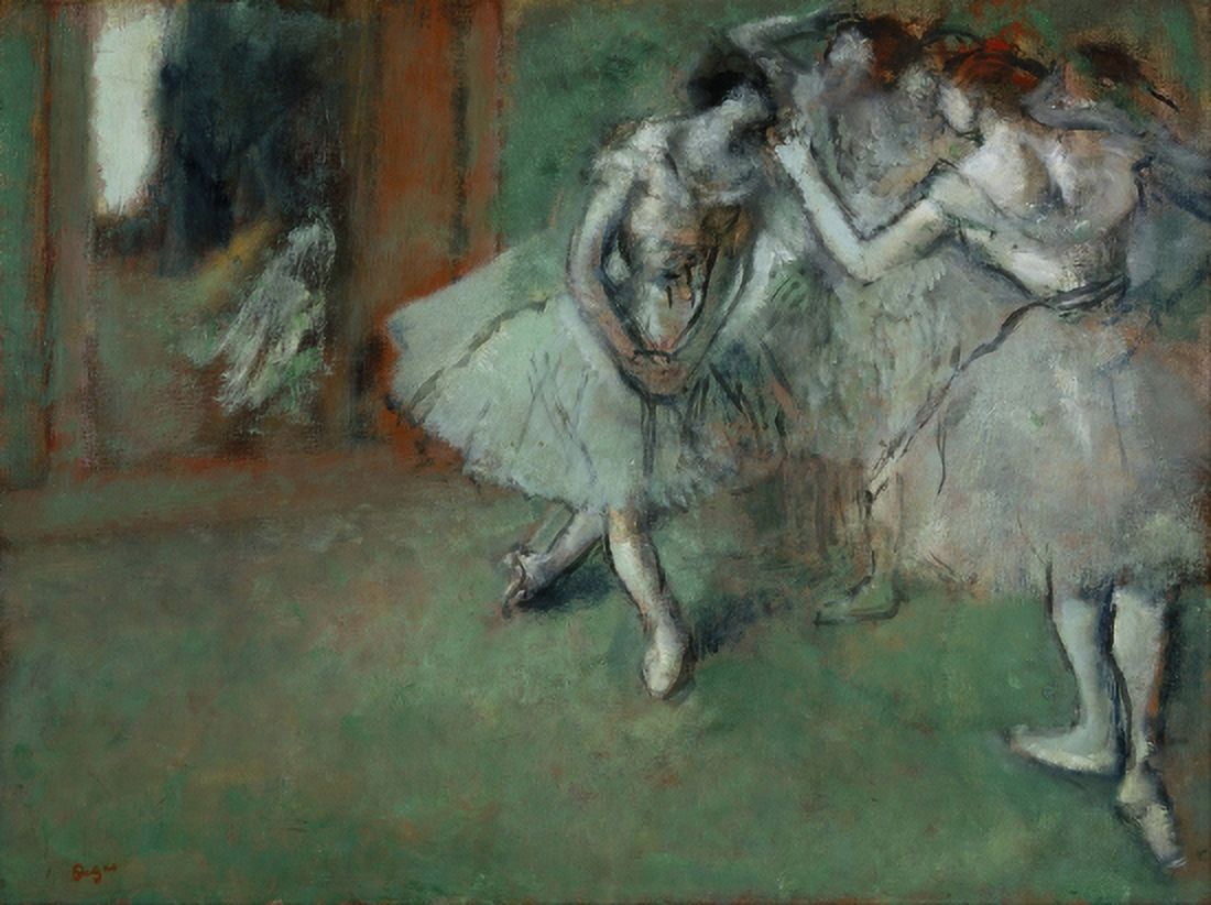 A Group Of Dancers Canvas Art - Edgar Degas (18 x 24)