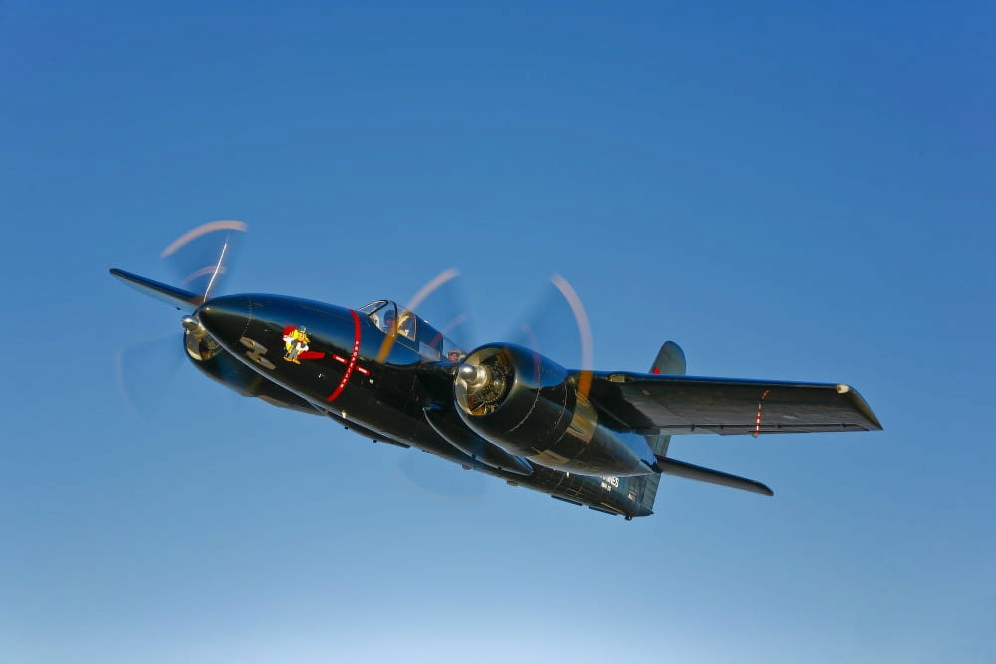 A Grumman F7F Tigercat in flight Canvas Art - Scott GermainStocktrek Images (18 x 12)