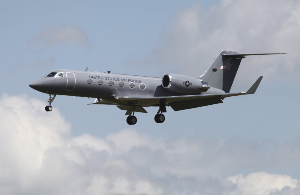 A Gulfstream C-20H executive transport plane of the US Air Force Canvas Art - Timm ZiegenthalerStocktrek Images (35 x 23)