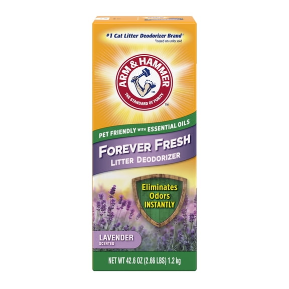 ARM & HAMMER Forever Fresh Cat Litter Deodorizer, Pet-Friendly Lavender Scent, 42.6 oz