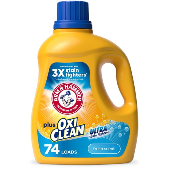 ARM & HAMMER Plus OxiClean Ultra Stain Fighters Liquid Detergent, Fresh Scent, 96.2 Fl Oz