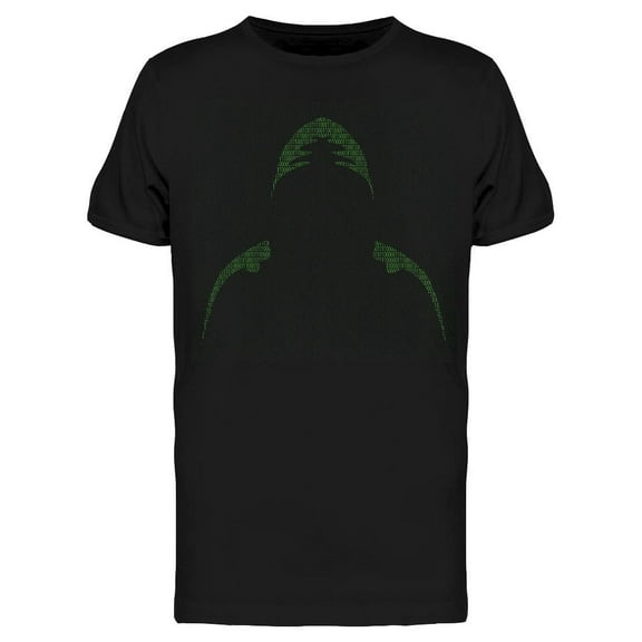 A Hacker On Binary Digits T-Shirt Men -Image by Shutterstock, Male x-Large
