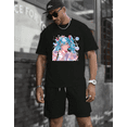 thumbnail image 1 of A Hatsune Miku Colorful Clouds A Cute Kawaii Vocaloid Graphic Unisex T-shirt, for men & women, up to size 5XL, 1 of 2