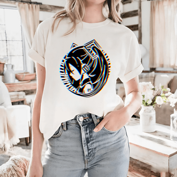 A Hatsune Miku Glitched Vocaloid And Anime Music Style Graphic Unisex T-shirt, for men & women, up to size 5XL
