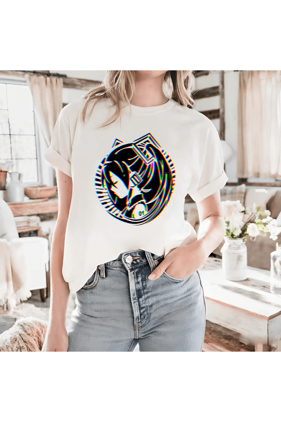 A Hatsune Miku Glitched Vocaloid And Anime Music Style Graphic Unisex T-shirt, for men & women, up to size 5XL