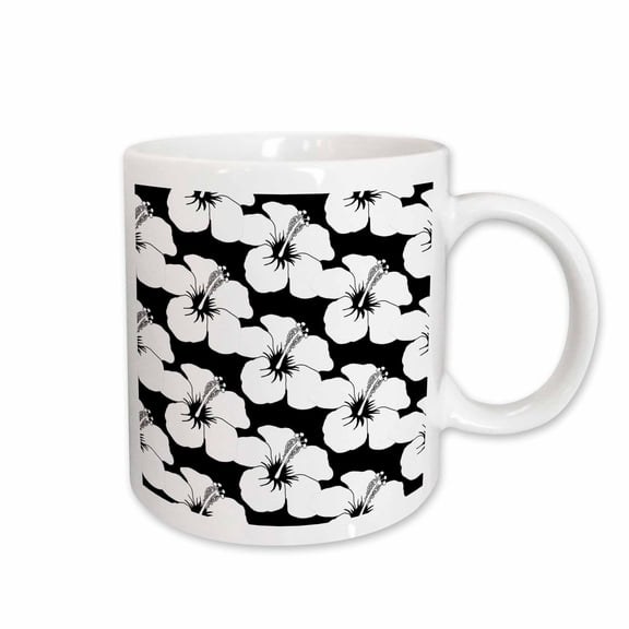 3drose, a Hawaiian Hibiscus Floral Pattern for a Classic Hawaiian Design., 15oz Mug
